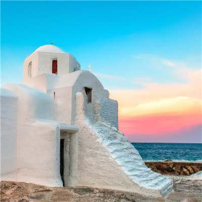 Verlies jezelf in de pracht van Panagia Paraportiani op het betoverende eiland Mykonos!